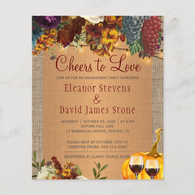 Winery Rustium blommigt BUGET förlovningsfest (Framsida)