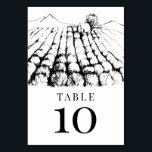 Winery Vineyard Bröllop Bordsnummer<br><div class="desc">Ett enkelt,  ärligt,  modernt vinerivatkort för bröllopsmottagning i bord.</div>