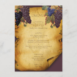 Winery Vineyard Bröllop Old Papper Meny