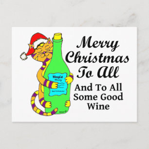 Winey Cat-julen "..och till alla Bra Vin" Helg Vykort
