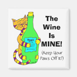 WineyCat "vinet är MIN!", Kylmagnet Magnet
