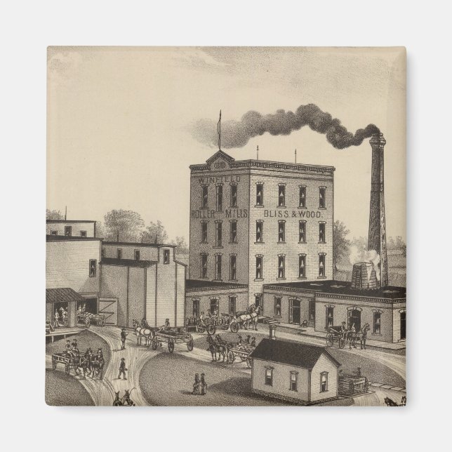 Winfield Roller Mills, Blissand Wood, Kansas Magnet (Framsidan)