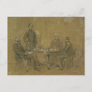 Winfield Scott och staben Vykort