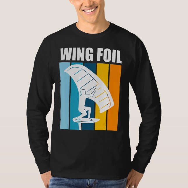 Wing Foil Retro Wing Surfer Wing Foil T Shirt (Framsida)