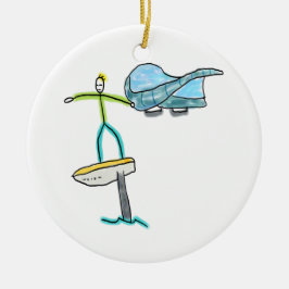 Wing Foiling Stickman Julgransprydnad Keramik