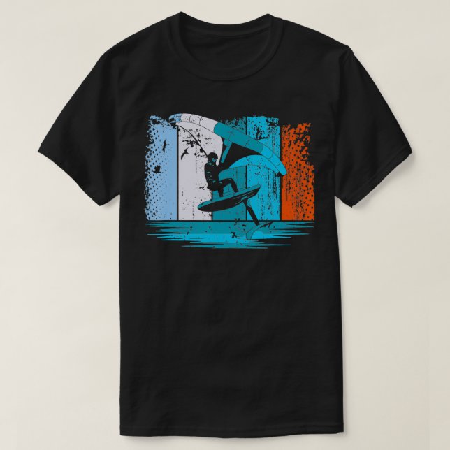 Wing Surf Wing Foil Wingsurfer Retro T Shirt (Design framsida)