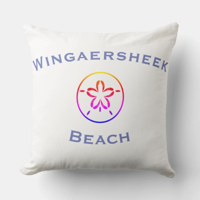 Wingaersheek Beach Longitude/Latitude Throw Pillow Kudde (Framsida)