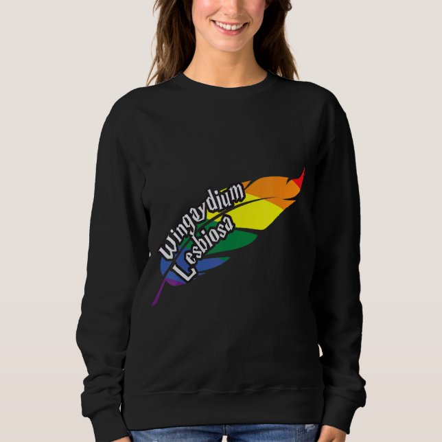 Wingaydium Lesbiosa Hearts Flagga Lgbt Gay för Pri T Shirt (Framsida)