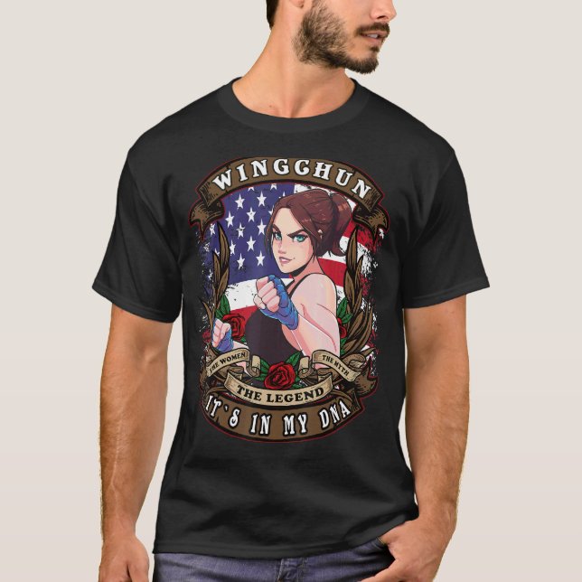 Wingchun, det är i min DNA, fru Retro Wingchun T Shirt (Framsida)