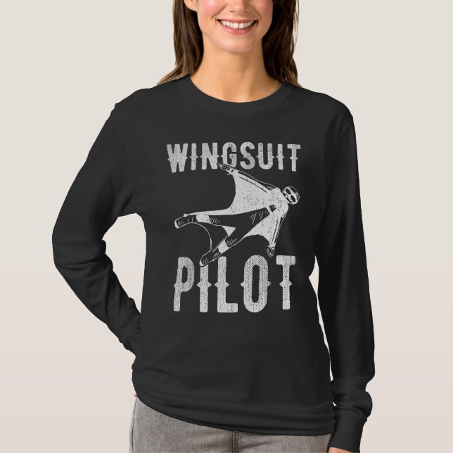 Wingdress Pilot Wingdrät Flies Professionell Wings T Shirt (Framsida)