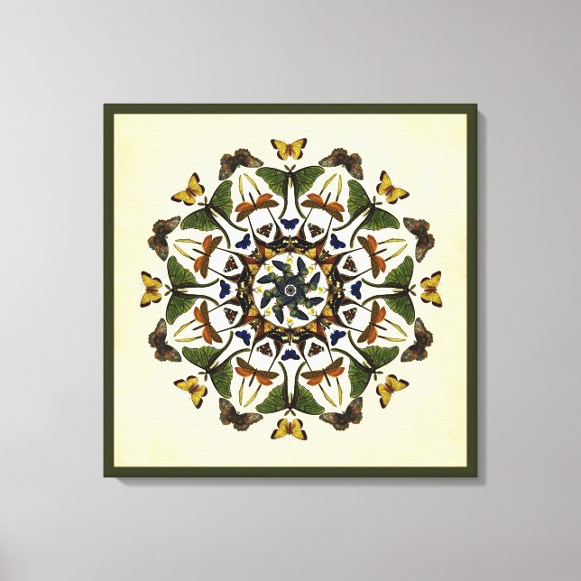 WingEarth Butterfly Kaleidoscope Art Canvas (Framsida)
