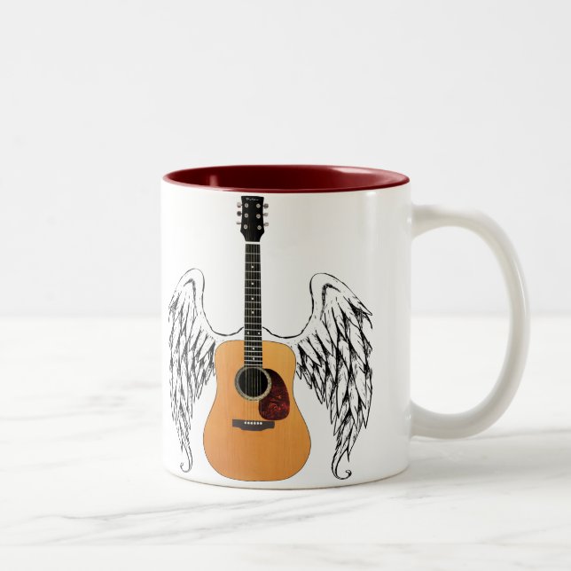 Winged Acoustic Guitar Två-Tonad Mugg (Höger)