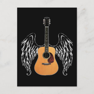 Winged Acoustic Guitar Vykort