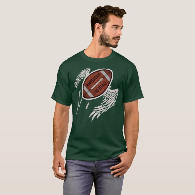 Winged American Football T-Shirt (Hel framsida)