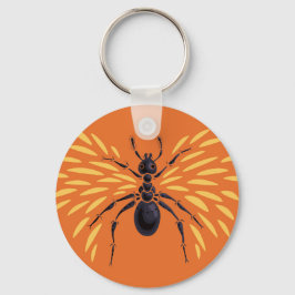 Winged Ant Insekt Älskare Fiery Orange Nyckelring