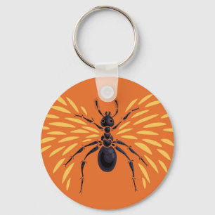 Winged Ant Insekt Älskare Fiery Orange Nyckelring