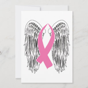 Winged Awareness Ribbon (Rosa) Julkort