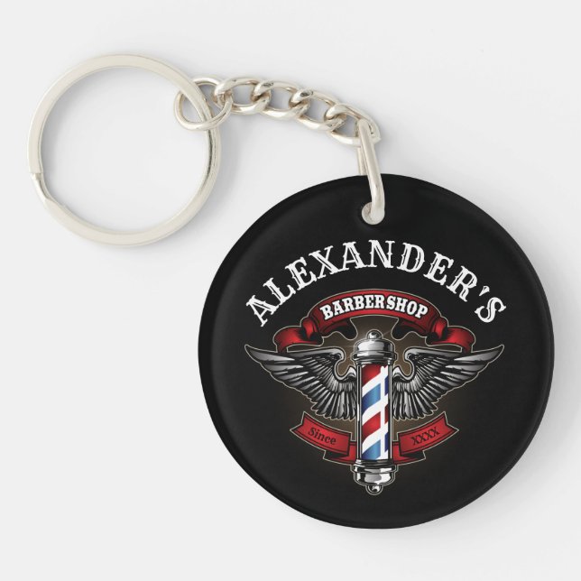 Winged Barber Pole Analize Keychain (Framsidan)