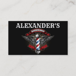 Winged Barber Pole Personalize Visitkort