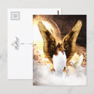 Winged Collie Angel i Hund himmel Vykort