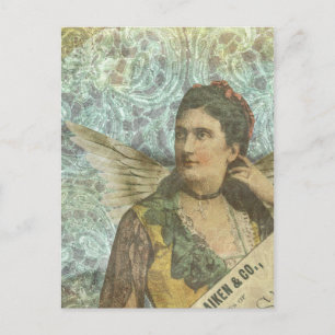 Winged Dam Digital Collage Vykort