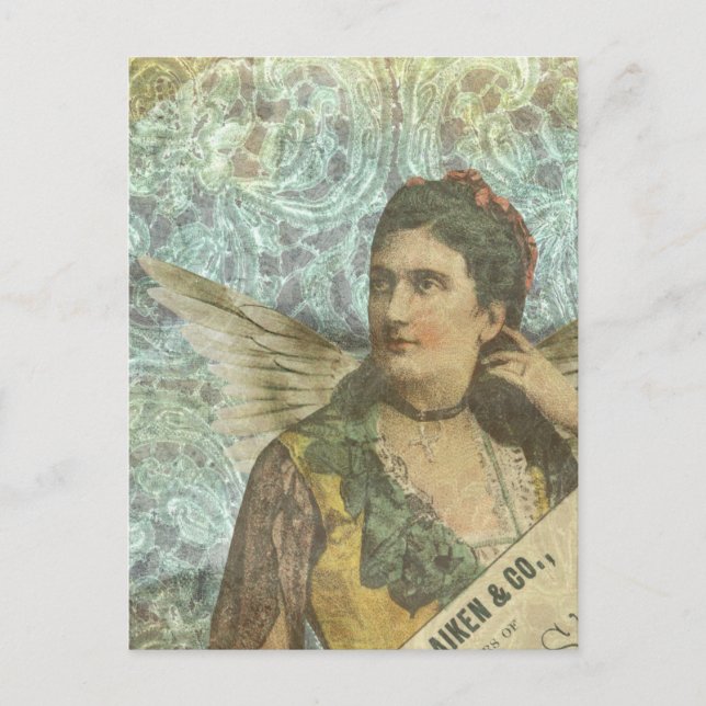 Winged Dam Digital Collage Vykort (Framsida)