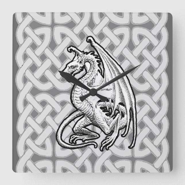 Winged Dragon Fyrkantig Klocka (Framsida)