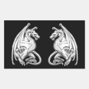 Winged Dragon Rektangulärt Klistermärke
