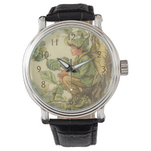 Winged Elm Fairy Sitta i Träd Armbandsur