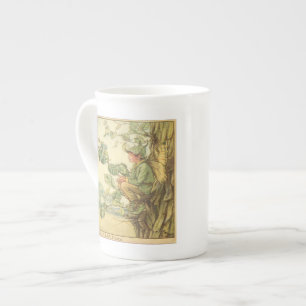 Winged Elm Fairy Sitta i Träd Benporslin Mugg