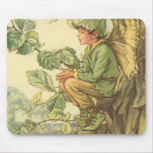 Winged Elm Fairy Sitta i Träd Musmatta