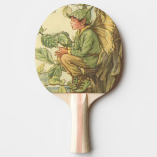 Winged Elm Fairy Sitta i Träd Pingisracket
