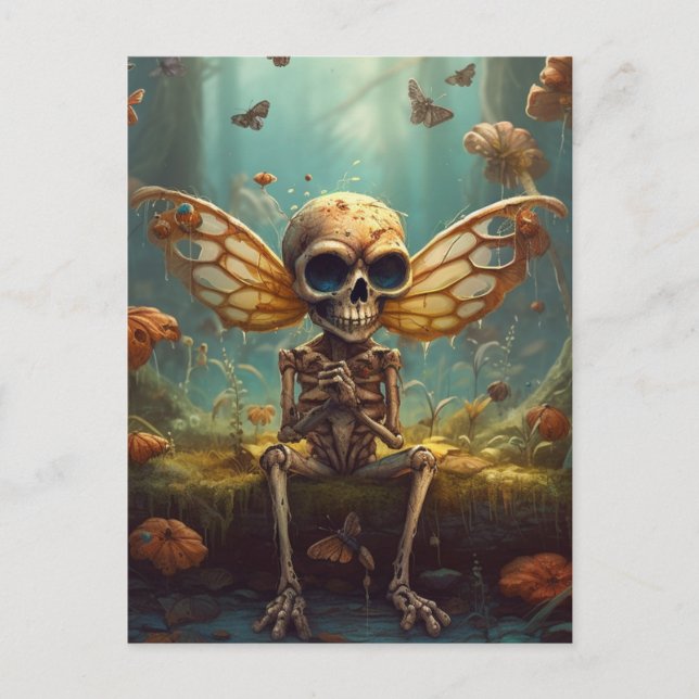 Winged Fairy Skeleton Vykort (Framsida)