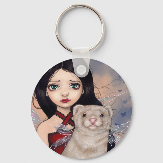 "Winged Ferret"-nyckelkedja Nyckelring (Framsida)