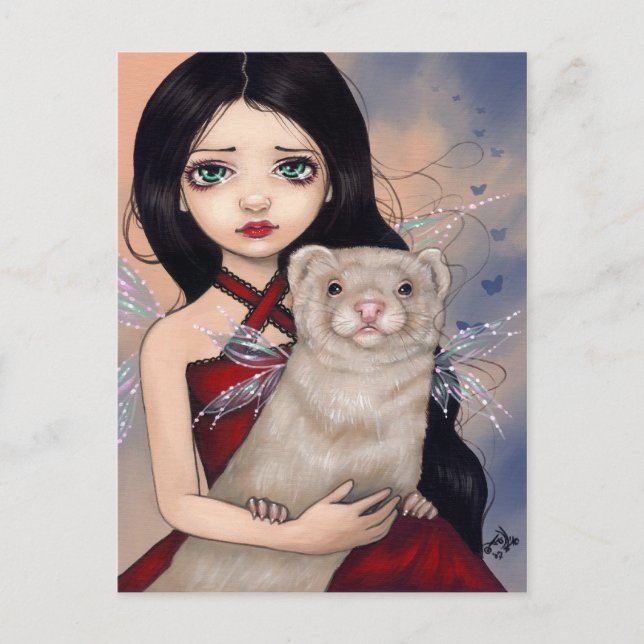 "Winged Ferret" vykort (Framsida)