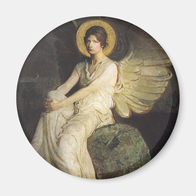 Winged Figur, sittande vid Sten av Abbott Thayer Magnet (Framsidan)