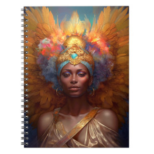 Winged Goddess Fantasy Art Anteckningsbok