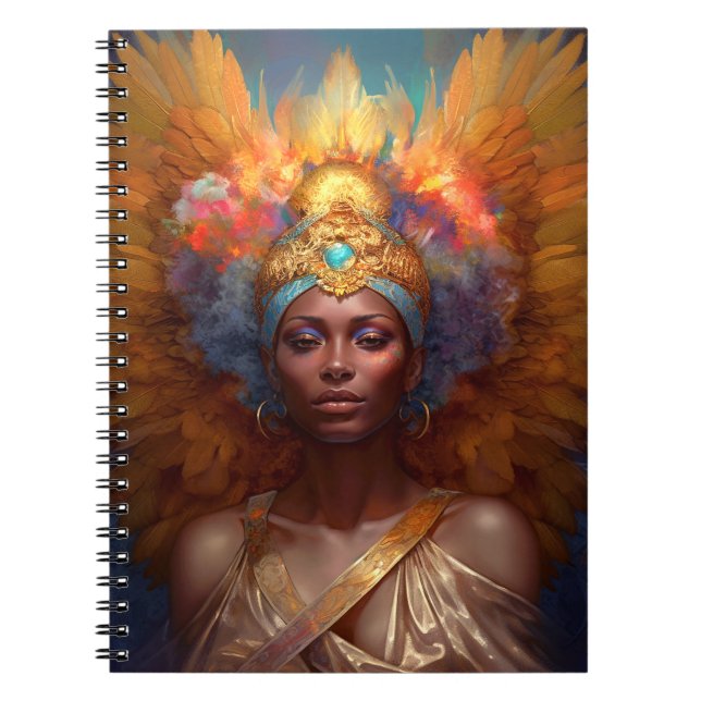 Winged Goddess Fantasy Art Anteckningsbok (Framsidan)