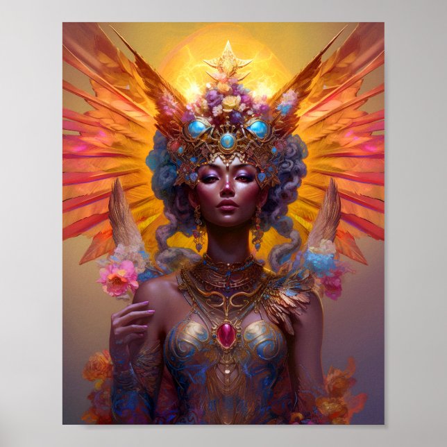 Winged Goddess Fantasy Art Poster (Framsidan)
