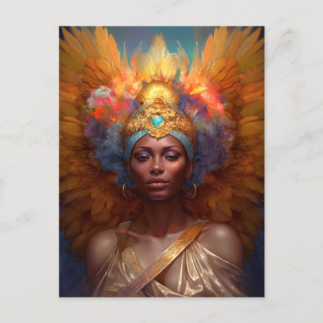 Winged Goddess Fantasy Art Vykort (Framsida)