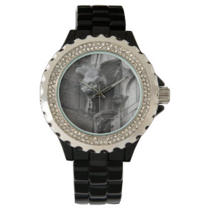 Winged Gothic Gargoyle Dam Black Wristwatch Armbandsur