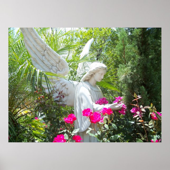 Winged Guardian Garden Angel Tropical Poster Photo (Framsidan)