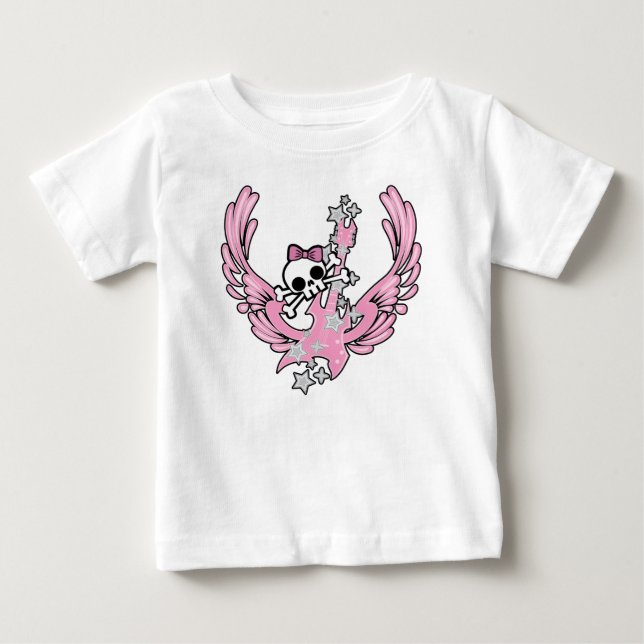 Winged Guitar med Cute Skull Tee (Framsida)