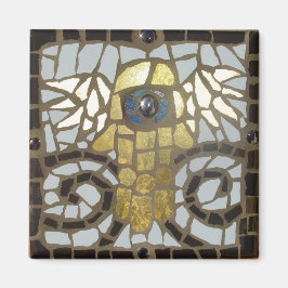 Winged Hamsa Guld med Blue Öga Magnet