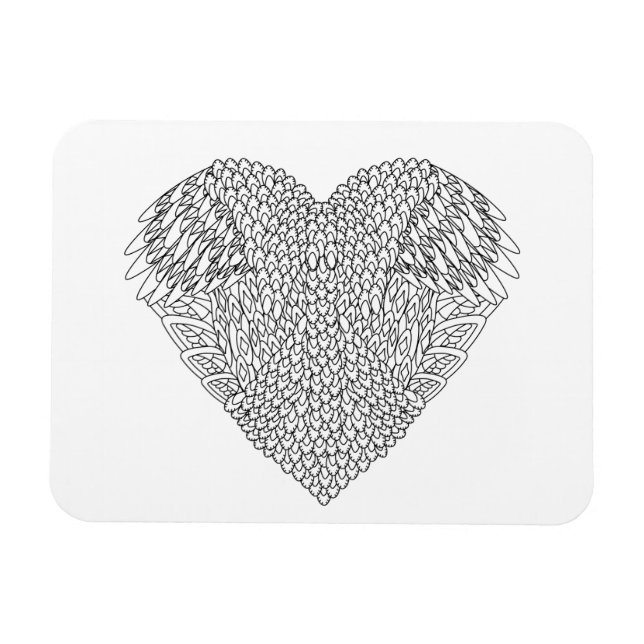 Winged Heart Doodle Magnet (Horisontell)