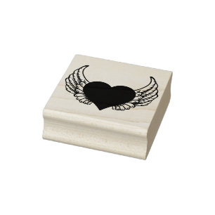 Winged Heart Frimärke Stämpel