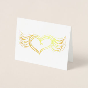 Winged Heart Sketch Foil Card Folierat Kort