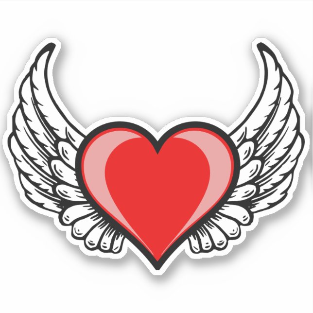 Winged Heart Sticker Klistermärken (Framsida)
