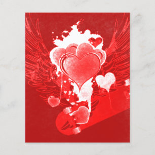 Winged Hearts & Skateboard Valentines Flyer
