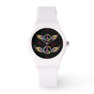 Winged Hippie Peace Symbol Thunder_Cove Armbandsur